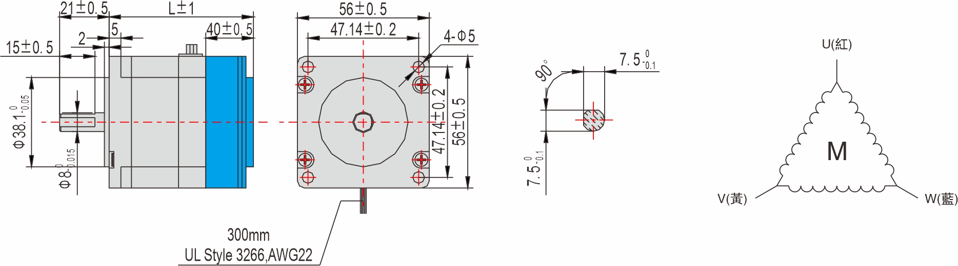英士達(dá)機(jī)電 56mm帶煞車(chē)步進(jìn)馬達(dá)